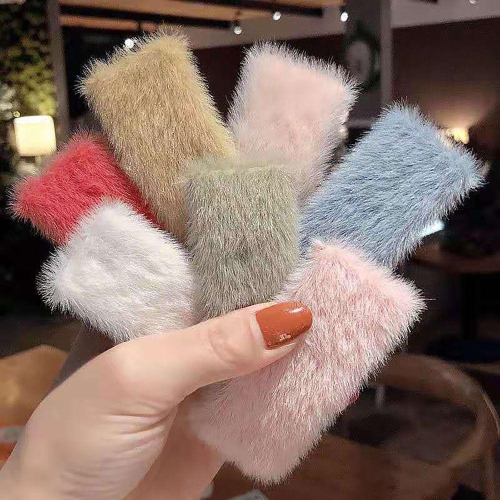 Colore Casuale Fermaglio per Capelli di Peluche Dolce Copricapo Clip per Frangia Moda Carino Barretta Ragazze