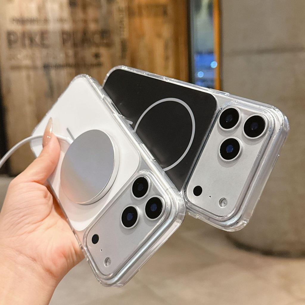 iPhone 17 Pro Max Originalfarbe Magnetischer Metallknopf Schutzhülle - Vollständige Abdeckung