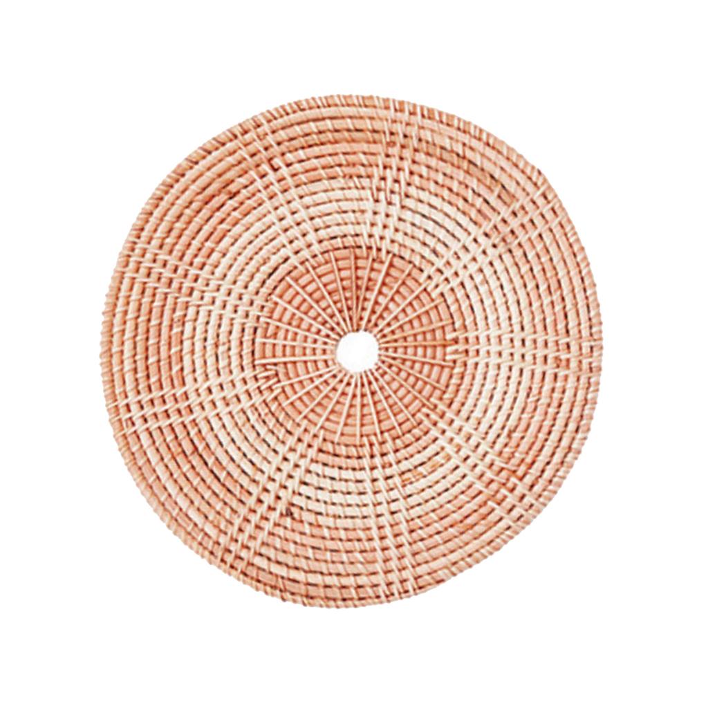 Nordic Styles Handwoven Rattan Flat Wall Basket Elegant Hanging Wall Decors Home Decoration Ornament for Modern Interior