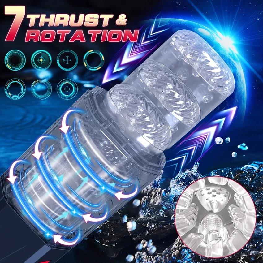 Automatic Male Masturbator Telescopic Rotation Vagina Masturbation Equipment Sex Toys for Men Piston Penis Exerciser Adults Goods Delayed Ejaculation