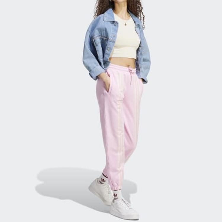 Adidas Originals Adicolor 70s Retro Series Solid Drawstring Pants Women Bottoms Pink IK7854