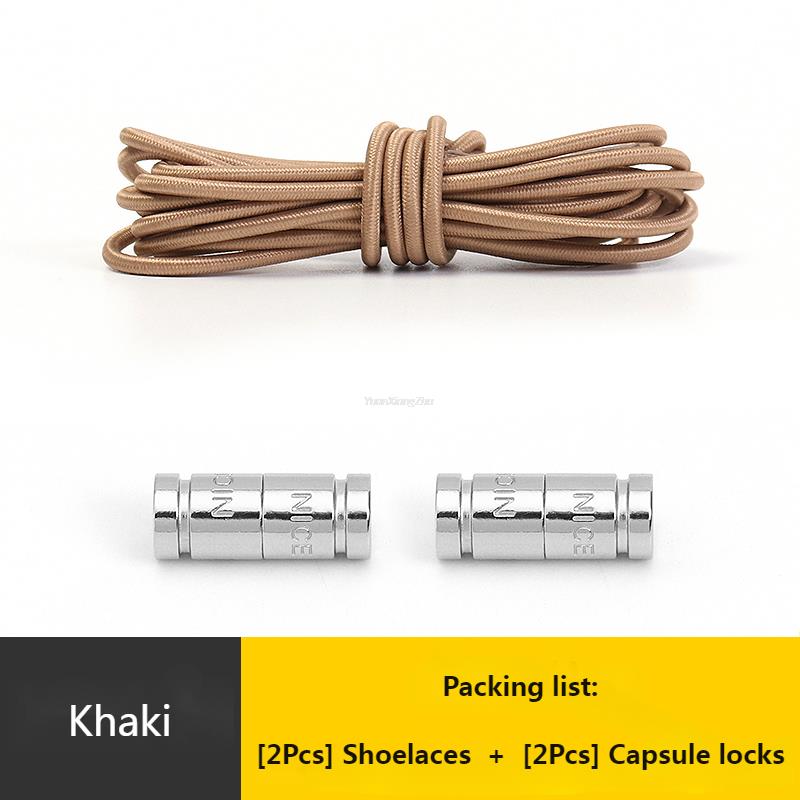 No Tie Shoe Laces Round Capsule Metal lock Elastic Shoelaces For Sneakers easy installation Lazy Shoes Lace Accessories