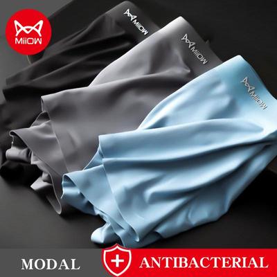 MiiOW 3ks Sexy muži Boxerky Spodná bielizeň Bezšvové modalové trenky Muž Nohavičky Boxer Cueca Pánske Nohavičky Veľká bielizeň