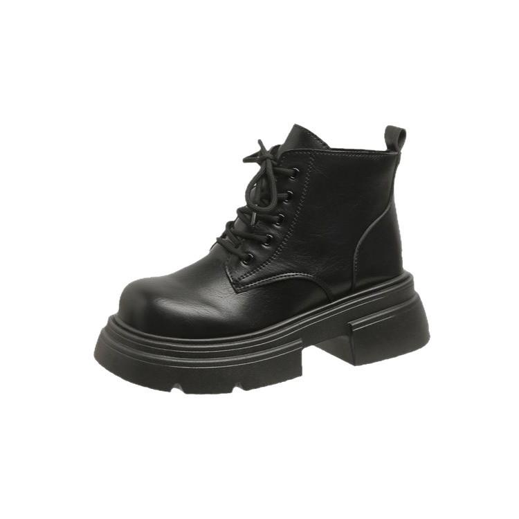 Retro thick-soled big-headed Martin boots women's 0000 autumn new fashion heightening versatile British style lace-up short boots