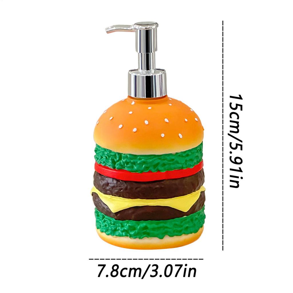 Cute Hamburger Shaped Press Soap Dispenser Hamburger Dishwashing Liquid Holder Kitchen Decorative Countertop Soap Dispenser
