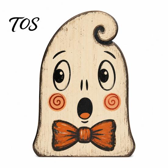 Decorative Figurines for Shelves Halloween Tiered Tray Decorations, Wooden Tabletop Ornaments, Vintage Centerpiece Style Desktop Ornaments Home