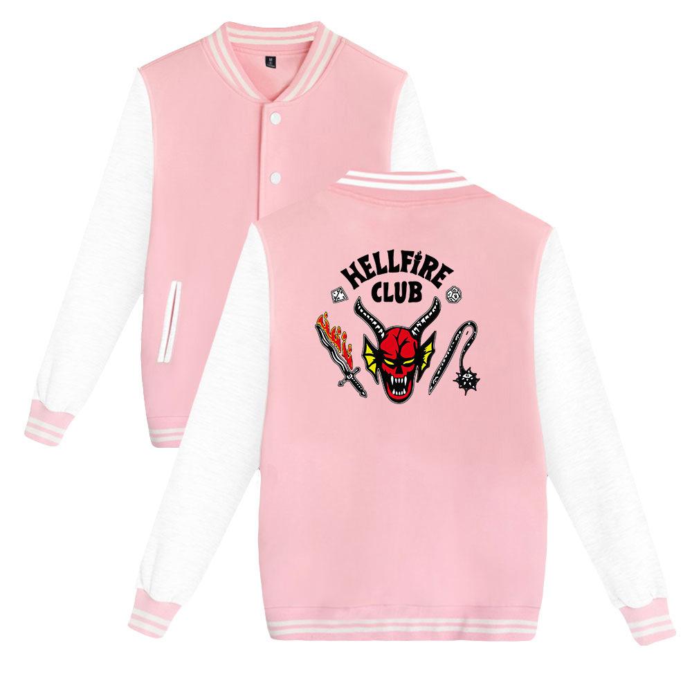 

Модная женская/мужская толстовка с принтом Hellfire Club унисекс, спортивные куртки с капюшоном на открытом воздухе XS розовый