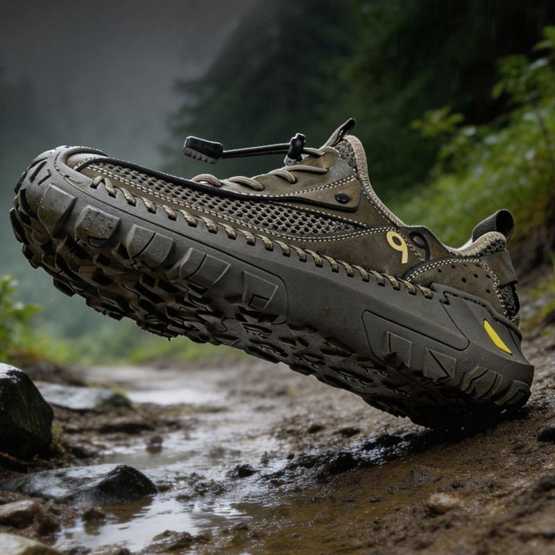 Men's Outdoor Mesh Hiking Shoes Breathable Non-slip Quick-dry Wading Shoes for Summer Trekking Walking Fishing Water Sneakers