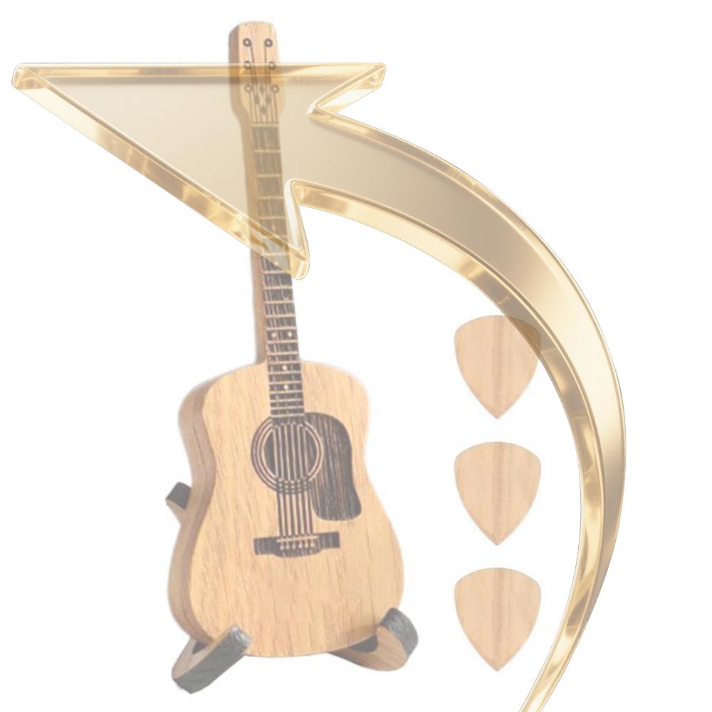 Wooden Guitar Pick Box Plectrum Container with Stand & Picks Guitar Pick Storage Box Guitar Pick Case for Guitar Players Lovers China Mainland