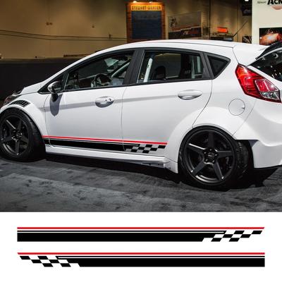 Car Body Side Door Stickers Racing Stripes Vinyl Decals Auto Decoration Accessories For Ford Fiesta MK7 3 Door ST 2008 - 2017
