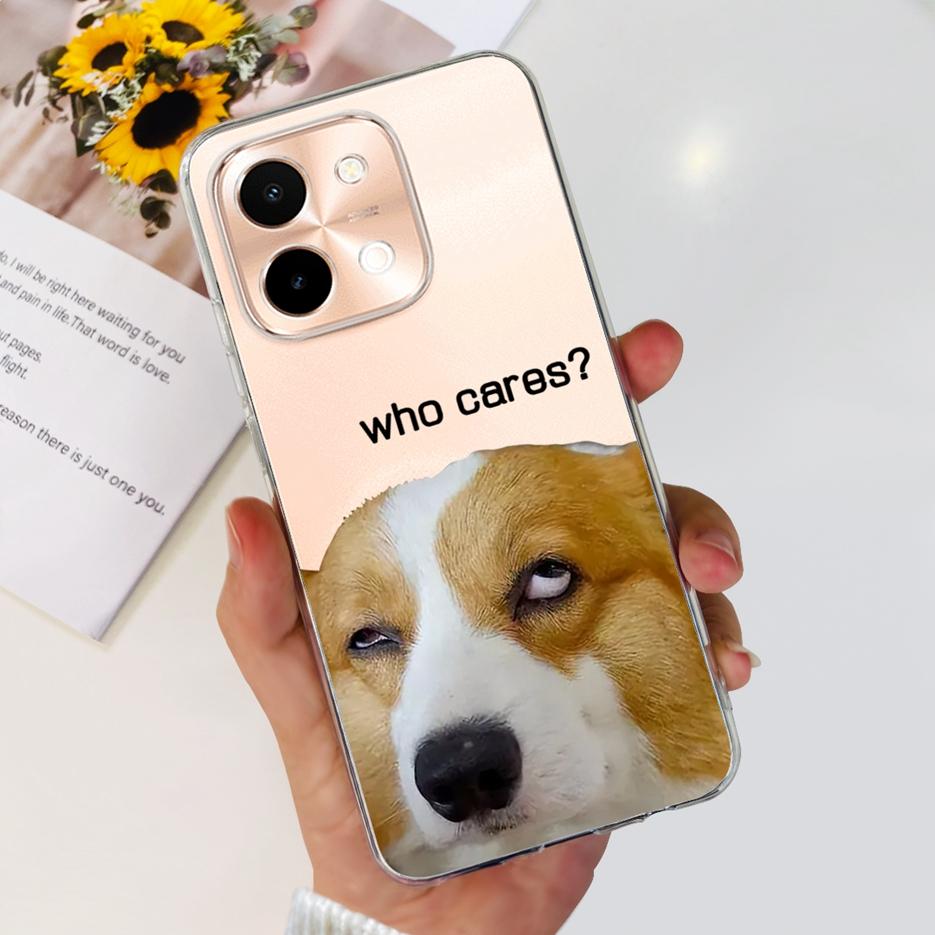 For Vivo Y28 4G Case V2352 Cute Cat Panda Painted Cover Soft Silicone Phone Case For Vivo Y28 Y 28 VivoY28 4G Funda 6.68'' Coque