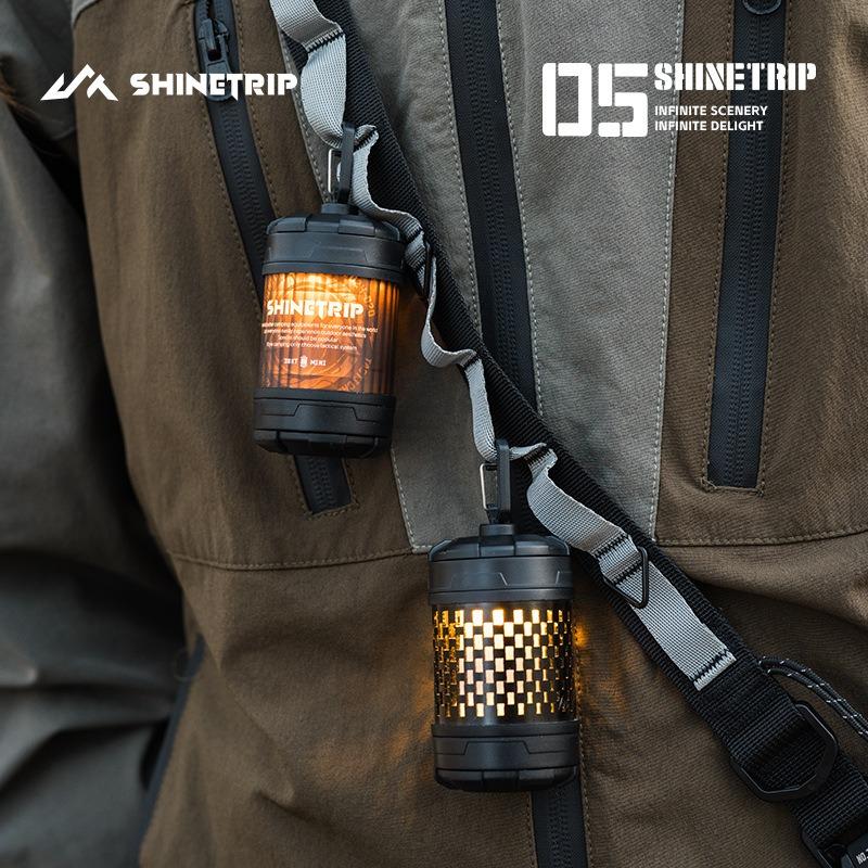 ShineTrip Portable Magnetic Camping Light , Rechargeable Rotating Tent Lamp & Artistic Stainless Steel Stand for Outdoor Hiking