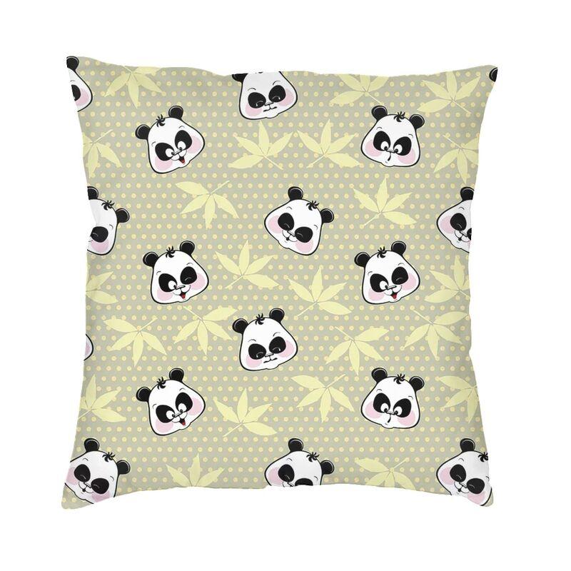Kawaii Panda Bear Patterns Cushion Cover Sofa Home Decor Animal Cartoon Square Throw Pillow Case 45X45