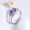 Precious Rare Natural blue Tanzanite Ring Earrings Set Real Gemstone Silver jewelry Women's anniversary & wedding gift