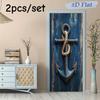 2 stuks retro blauwe zeilstijl anker muurstickers Mediterrane stijl huisdecoratie stickers Woonkamer slaapkamer entree