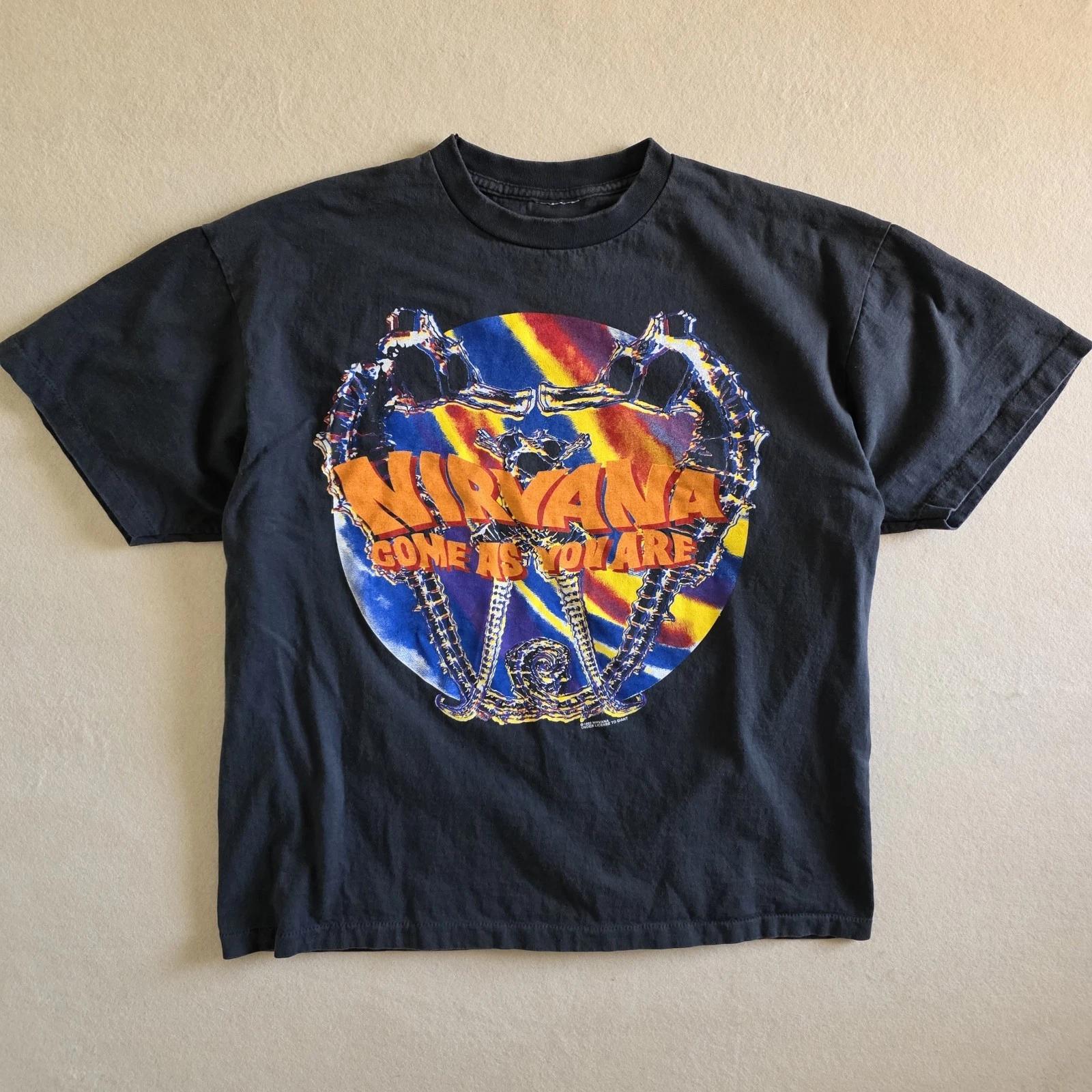 Nirvana Come As You Are Nevermind Double-sided Print Tee Tshirt XL Faded Black 2XL