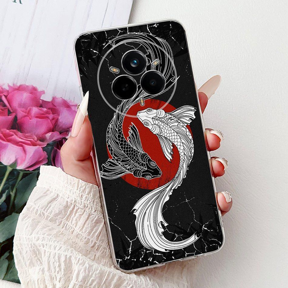 For Realme 14 Pro 14Pro+ Elegant Floral Cat Printed Phone Case For Realme 14 Pro Plus 14Pro 5G Soft Silicone TPU Cases