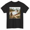 Bigfoot Watching a Dinosaur Funny T-shirt - Sasquatch Introvert Bruh Tee