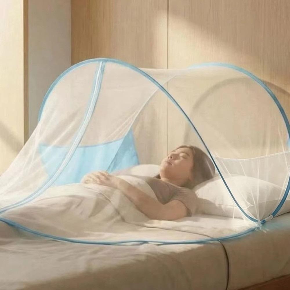 Foldable Pop-Up Bed Mosquito Net With Zipper Breathable Folding Mosquito Net Insect Protection No Installation Required