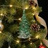 Glitter Dust Finish Christmas Snowflake Ornament Butterfly Semi-Green Deer Gradient Pendant Wings Plastic Car Hanging Pendant