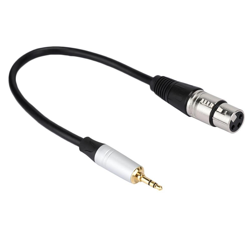 Compact 3.5mm Apapter Stereo 3.5mm Male To XLR Female Plug-and-Play 0.3m Length Audio Converter Mic Cord Computer Recording