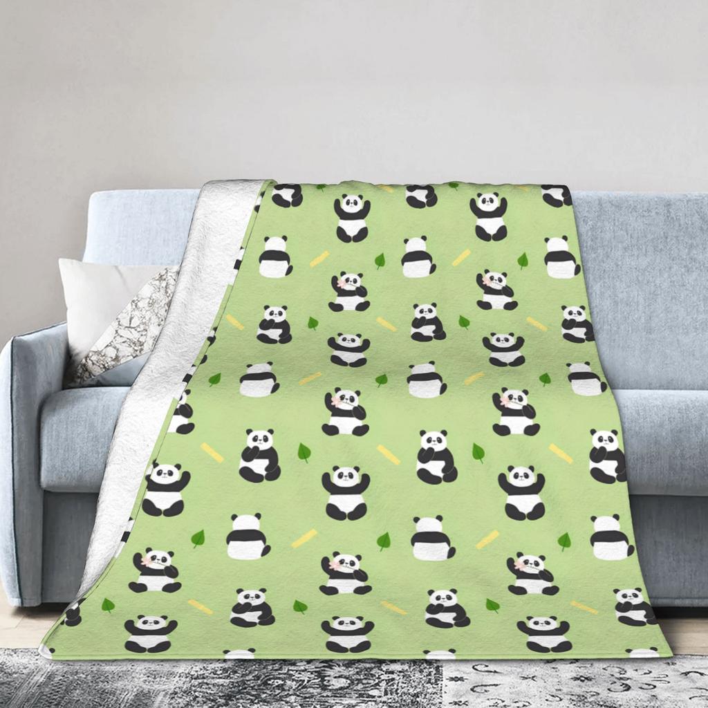 Panda Love Animal Fleece Throw Blankets Valentine's Day Blankets for Bed Office Super Soft Bedspread
