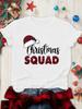 Christmas Christmas Team Letter Tshirt Casual Round Neck Retro Tshirt For Summer Daily And Holiday Wear Unisexs Clothing