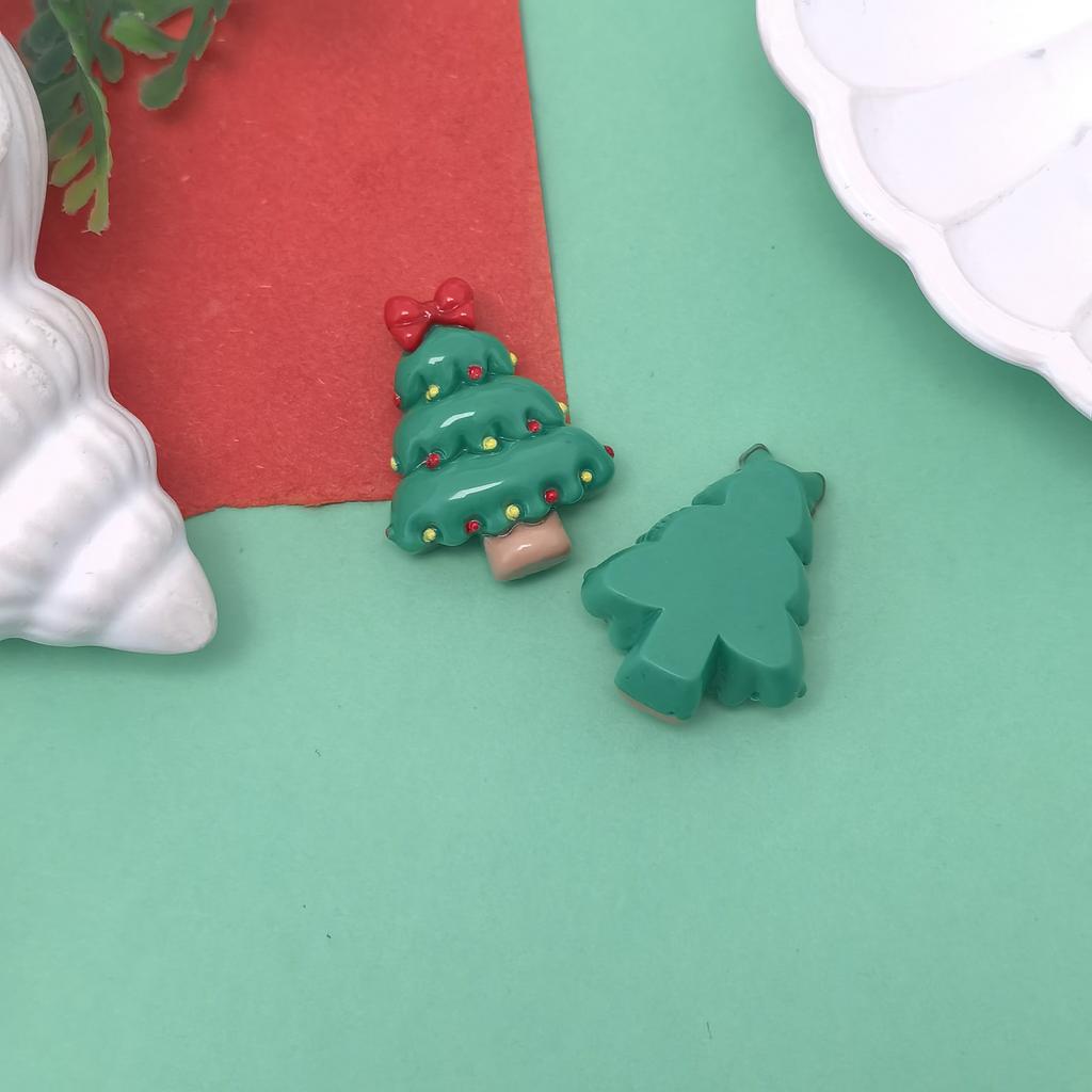 Kawaii Cartoon Christmas Series Flatback Resin Cabochon DIY Headwear Craft Doll House Accessories