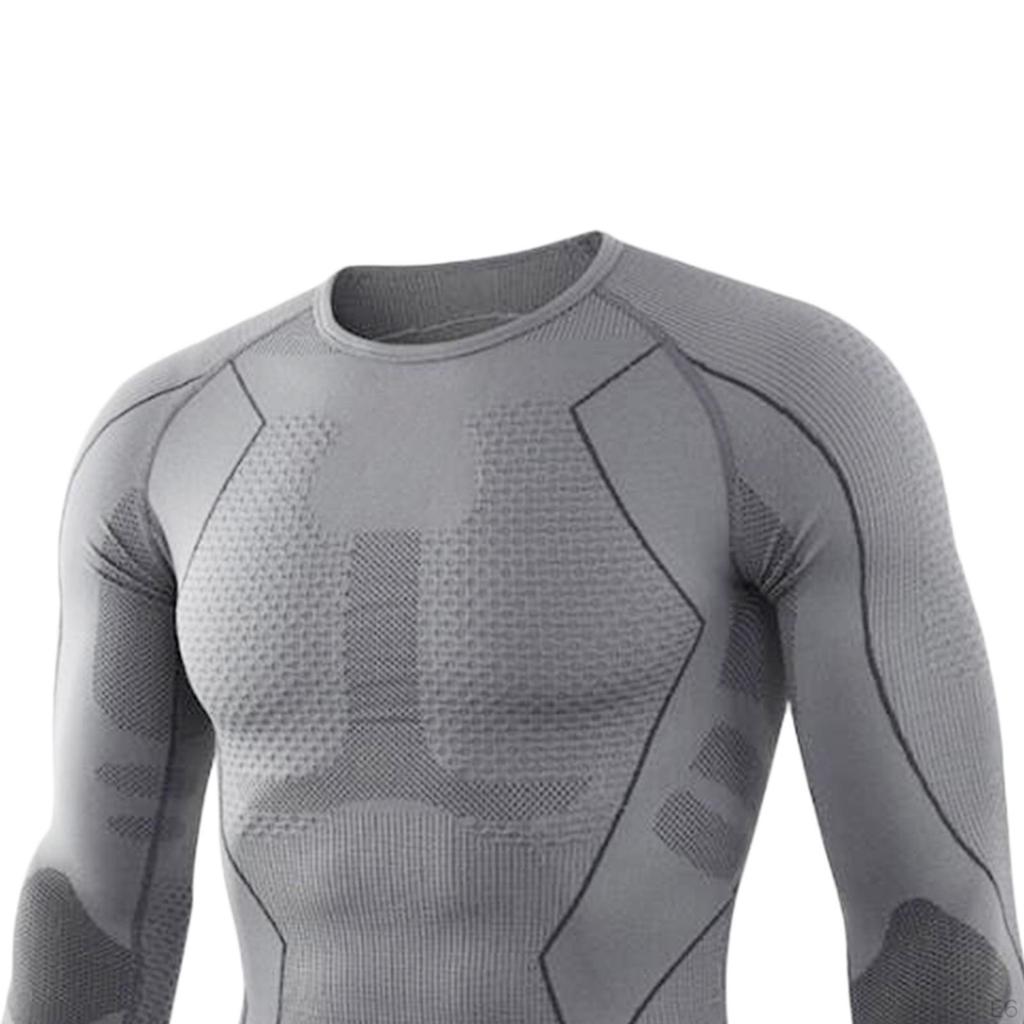 Sets Men Long Sleeve Fleece for Sports Workout Cycling