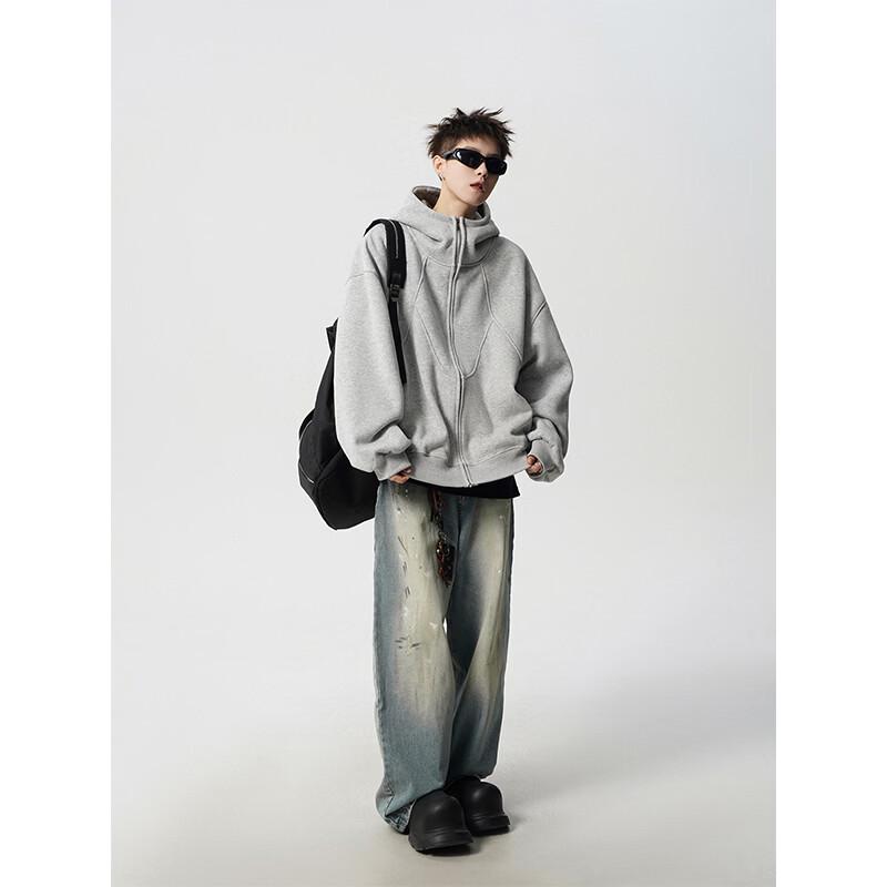 QOTRIOCK Irregular Spliced Hoodie Jacket