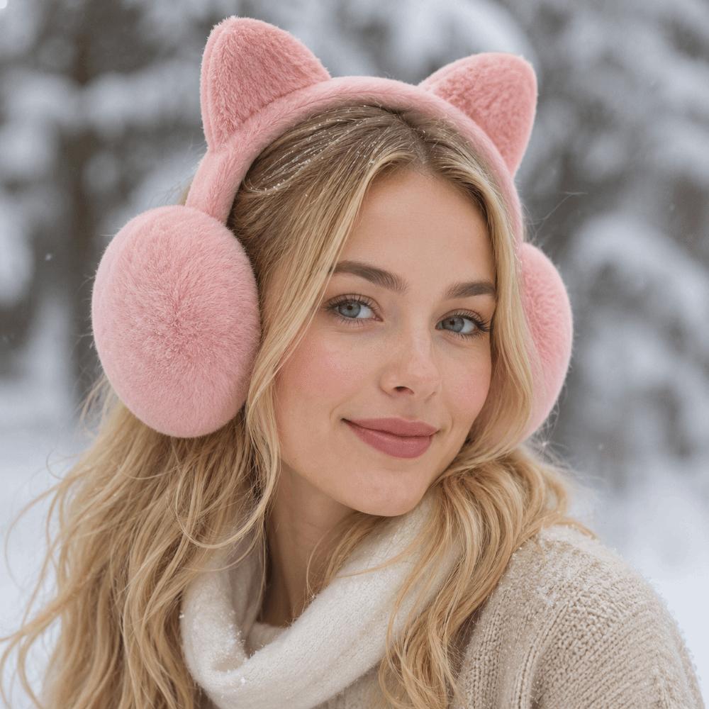 Anti-freeze Cat Ear Muffs Foldable Ear Protectors Cute Windproof Earmuffs winter