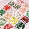 BEPAN Santa Claus Nail Art Decorations for New Year Winter Christmas Pressed Handmade DIY Boxed Wearable Nail Material