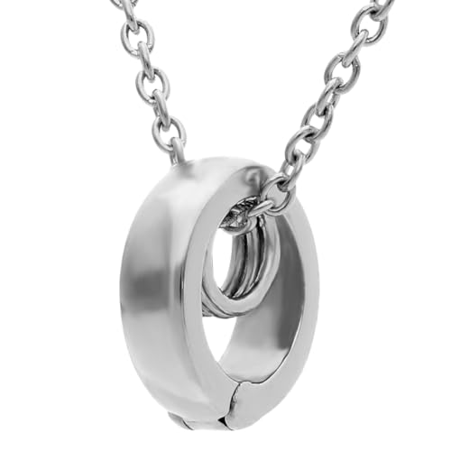 

[Shinjuku Gin no Kura] Special Edition close to me Stainless Steel Ring Holder Necklace (with 50cm Chain) Pendant Connector Clicker