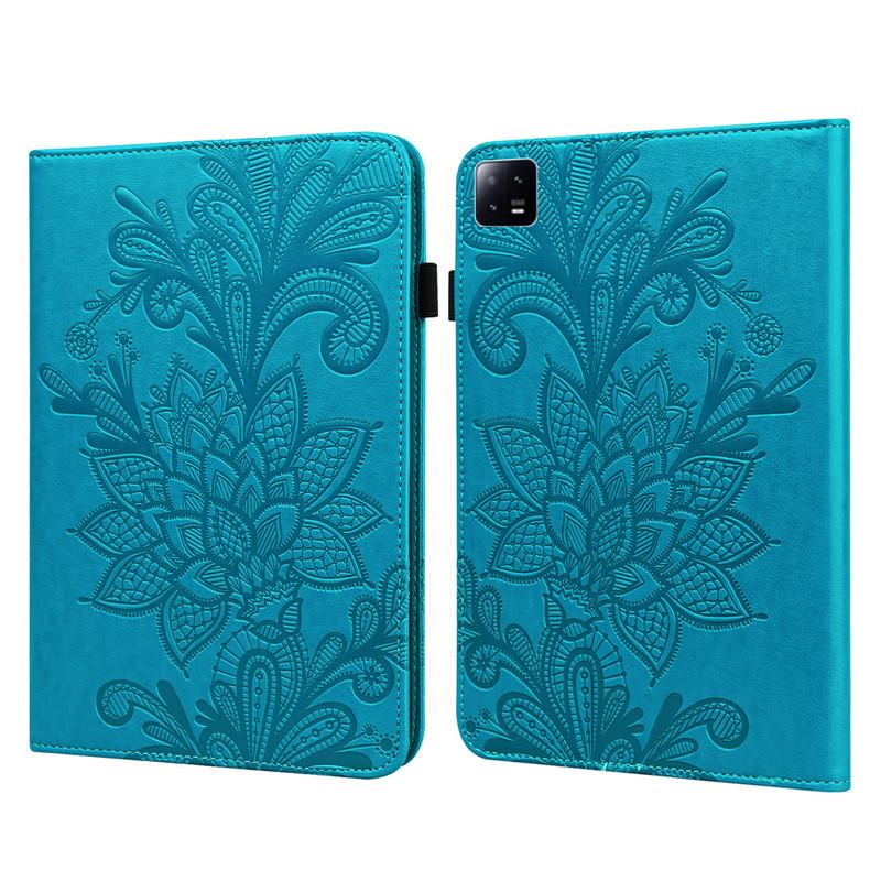 Tablet Case For Xiaomi Pad 6 Pro Case 11'' Vintage Flower Embossed Wallet Cover Funda For Xiaomi Mi Pad 6 /Mi Pad 6 Pro 2023 Case Coque