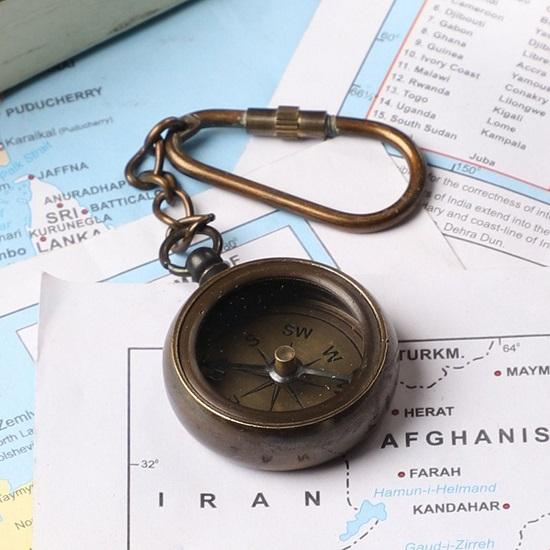 Nautischer Antik Messing Vintage Solider Autoschlüsselhaken Ross London Kompass