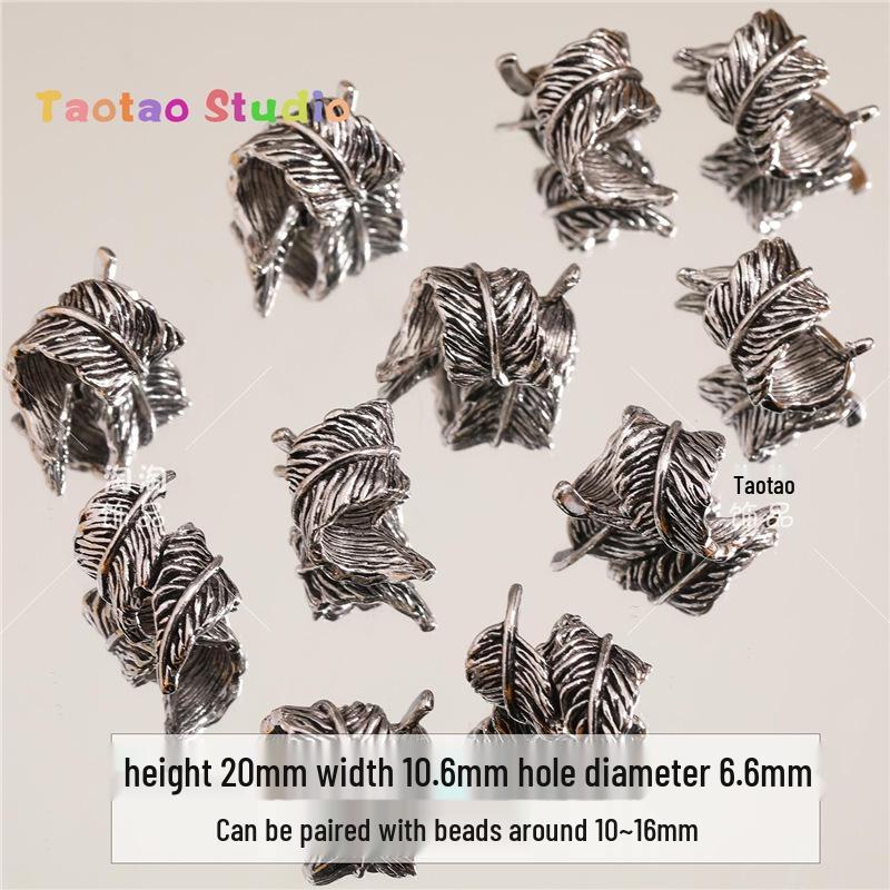 Tibetan Antique Silver Flower Spacer Beads Pendant for DIY Jewelry