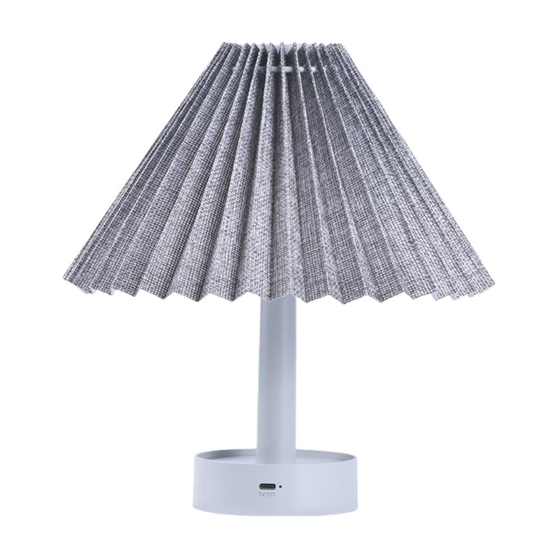 Pleated Table Lamp with Soft Light Adjustable for Bedrooms Living Room and Office Desk Lampshade