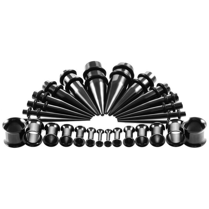 28-Piece Titanium Steel Cone Ear Stretching Kit: Helix, Trumpet Expanders, Stainless Steel Fashion Ear Stretchers