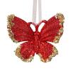 Glitter Sequined Christmas Ornament Red Snowflake/Butterfly/Star/Reindeer/Ballerina Hanging Decoration for Xmas Tree Doors Walls Holiday Home Decor