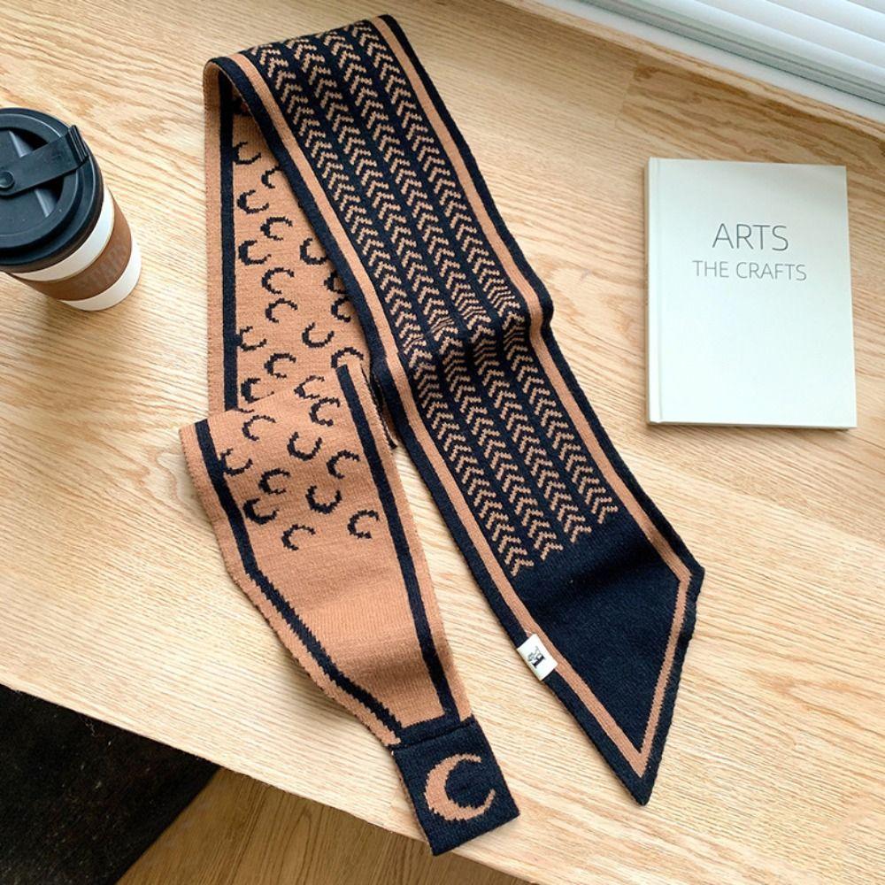 New Fashion Cashmere Knitted Scarf Luxury Winter Long Skinny Scarves Warm Neckerchief Women Neck Tie Scarf