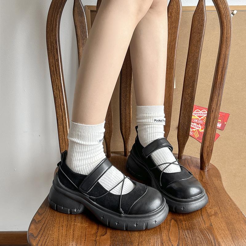 Fashion Autumn Chunky Women Mary Jane Shoes Fashion Shallow Butterfly-knot Platform Sneaker Woman Casual Flats Outdoor Cute Lolita Shoes
