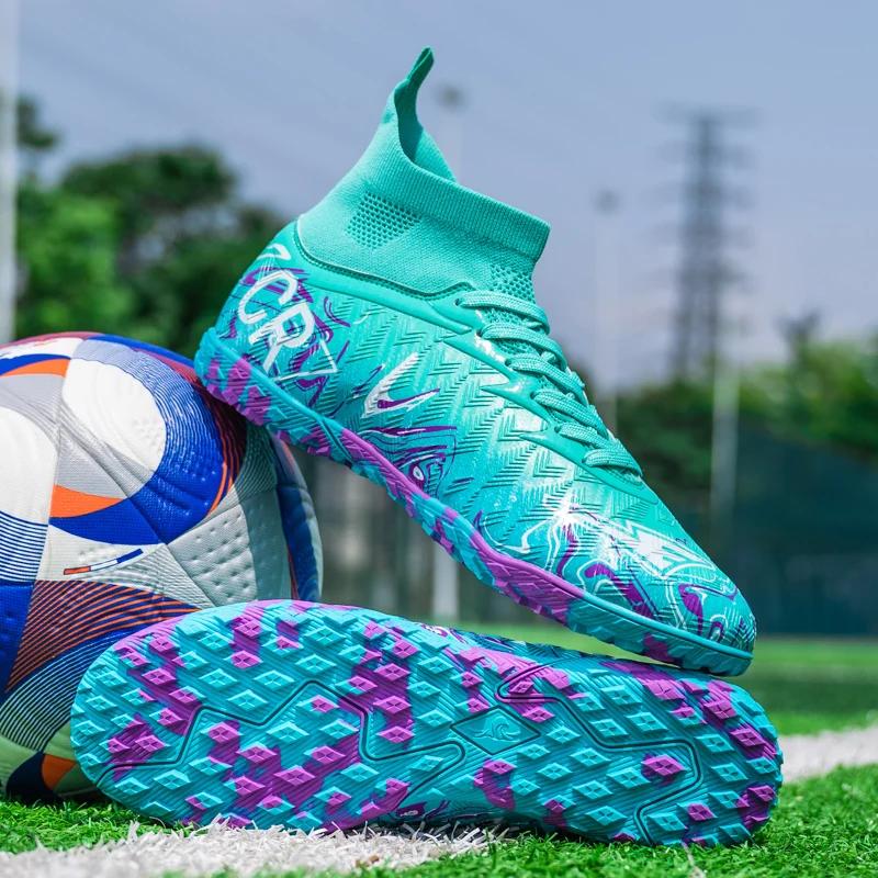 Nowe Młodzieżowe Buty Sportowe CR7 Niskie Buty Piłkarskie dla Uczniów z Długimi i Łamanymi Kolcami do Treningu i Meczy Profesjonalne