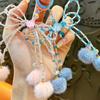 Acrylic Bowknot Plush Ball Pendant Anti Lost Sweet Girls Phone Strap  Birthday Kids Gift