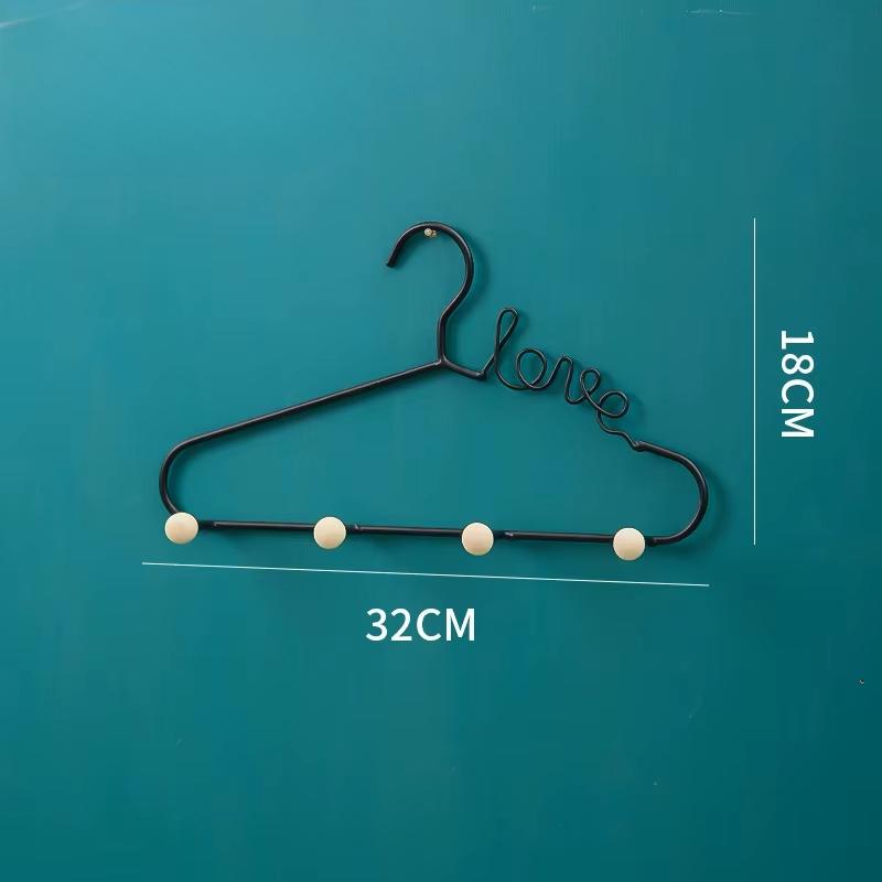 Nordic Iron Love Letter Decoration Hooks Living Room Wall Key Hook Bedroom Metal Coat Hook Row Hook