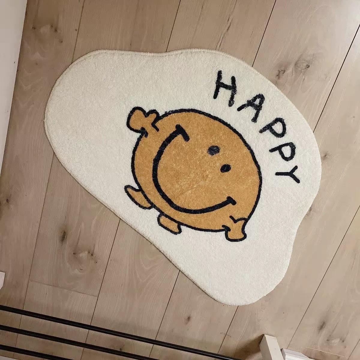 

VIKAMA Floral Faux Cashmere Carpet, Living Room Entrance Foyer Door Mat, Bedroom Decoration, Home Bathroom Floor Mat 40x60cm 16x24inch