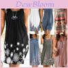Stilvolles Damen Boho Sommer Strand Midi Kleid Mit Wunderschönem Blumendruck Und Lockerer Passform