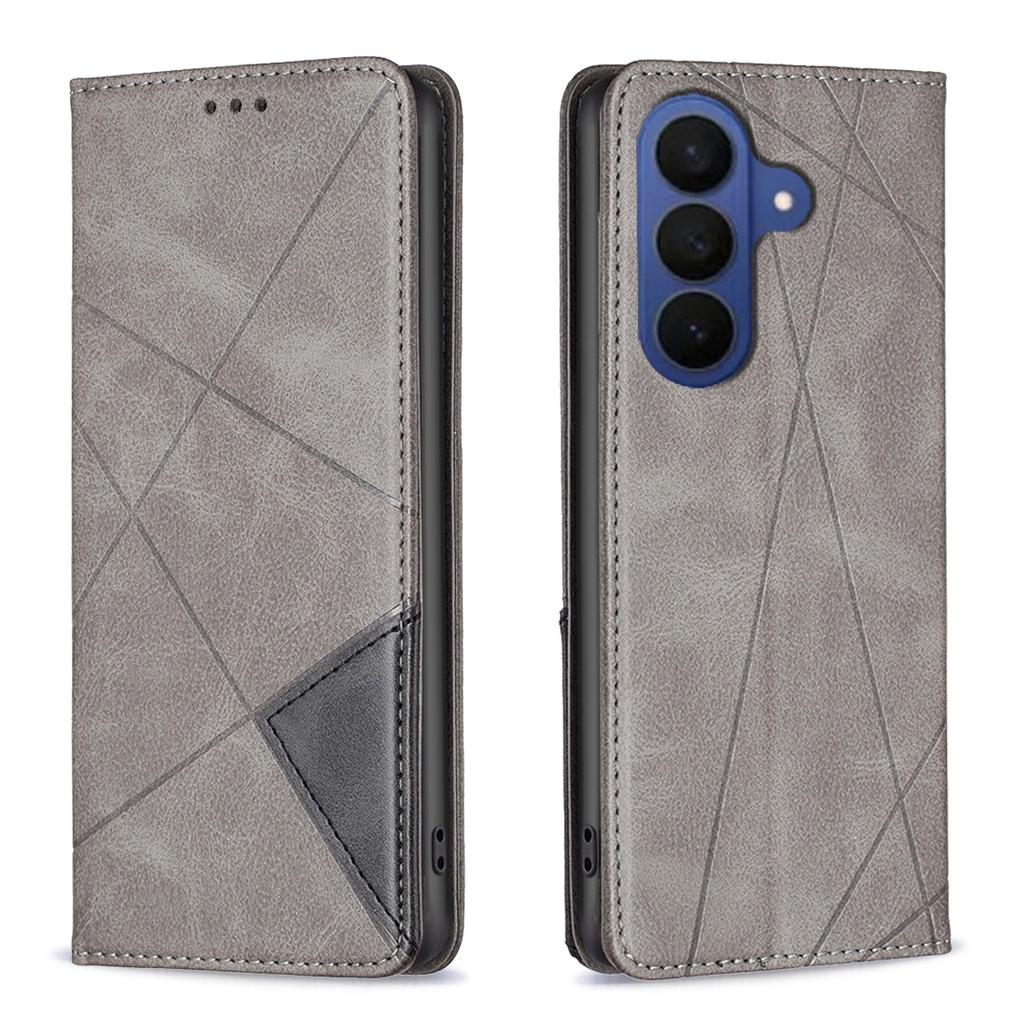For Samsung Galaxy S26 Pro Case Card Slots Geometry Imprint Leather Phone Cover