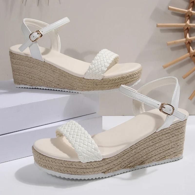 Fashion Summer Women High Heels Casual Sandals Beach Chunky Platform Sandals for Woman Bohemian Plus Size Female Sandalias