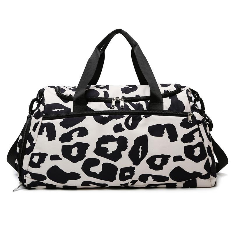 European and American cow pattern travel big bag anti-splashing Oxford cloth women's shoulder bag dry and wet separation fitness bag