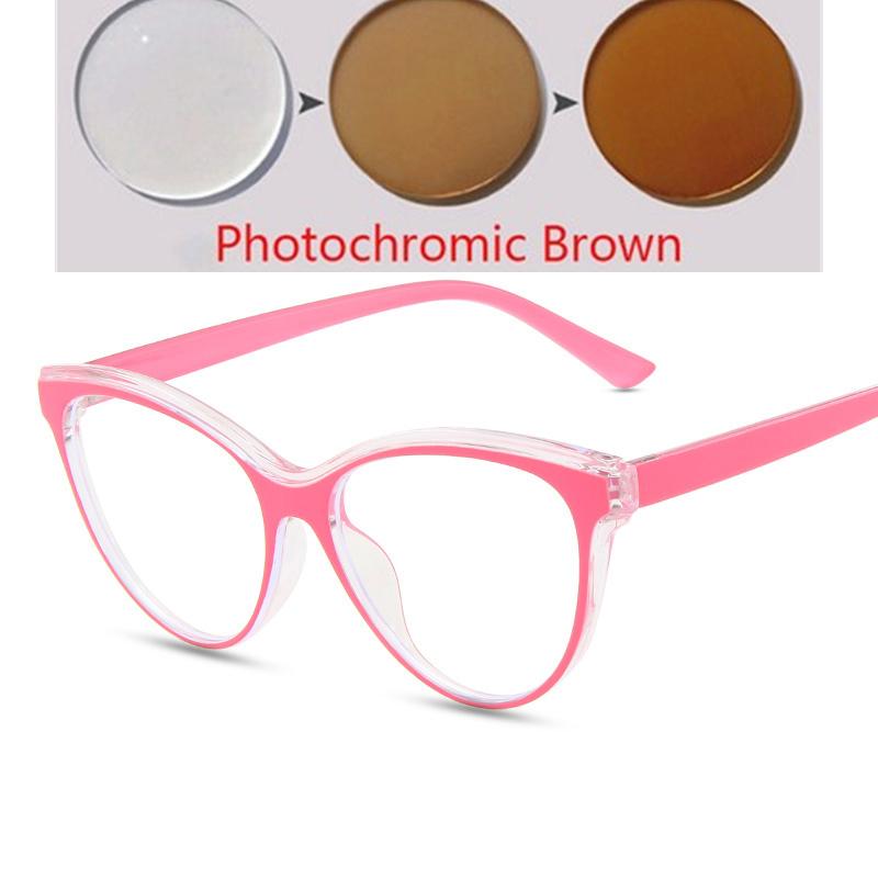 Blue Light Blocker Cat Eye Prescription Glasses For The Nearsighted Student Short-Sight Eyewear Diopter 0 -0.5 -0.75 To -6.0